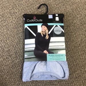 Cuddl Duds Blue Long Sleeve Crew Top Size Large